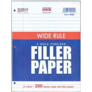  Roselle Filler Paper 10.5 X 8 Wide Ruled, 200 Count 3 