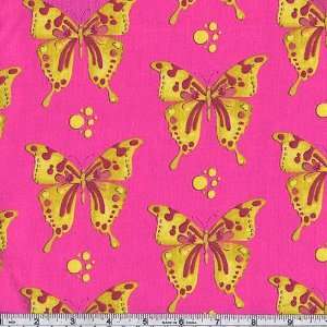   Givens Butterfly Effect Fucshia Fabric By The Yard tina_givens Arts