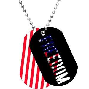  American Flag Freedom ID Dog Tag Necklace Jewelry
