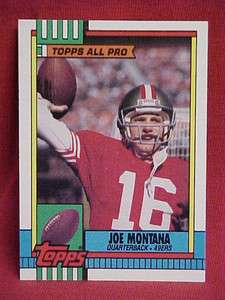 JOE MONTANA 1990 TOPPS ALL PRO CARD # 13 SAN FRANCISCO 49ERS  
