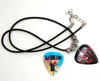 All Time Low Guitar Pick Black Leather Necklace + Pick  