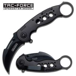 All Black Karambit Tactical Spring Assisted Knife  