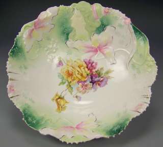 RS PRUSSIA FLOWER MOLDED RELIEF HIDDEN IMAGE 10 BOWL  