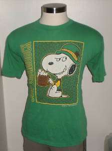 Vntg. Snoopy Joe Shamrock 80s SOFT t shirt (L) VT#35  