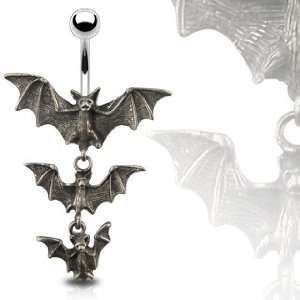  Triple Vampire Gothic Bats Belly Navel Ring Everything 