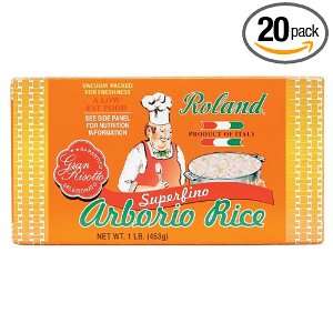 Roland Superfino Arborio Rice from Italy, 16 Ounce Boxes (Pack of 20 