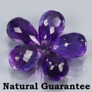 Natural Gem 7.56ct 5pcs Lot 8x5mm Briolette Rich Purple AMETHYST 