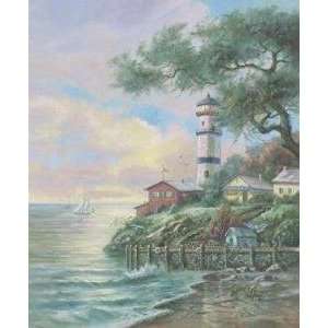  Lighthouse Cove artist Carl Valente 20x26 CLEARANCE