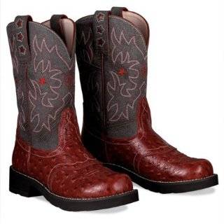 Ariat Probaby Boots Womens 10 Red Bright Ostrich Print Leather   16708