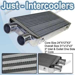 Bar&Plate 3 Inlet&Outlet One Side Aluminum Intercooler  