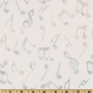  44 Wide Making Music Batik Music Notes Cream Fabric By 