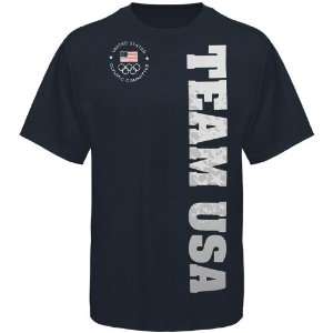  USA Olympic Team Navy Blue Vertical Hit T shirt (Small 