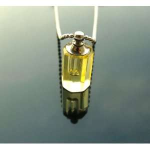  2 Yellow Octagon Shape Crystal Perfume & Aroma Oil Vials 