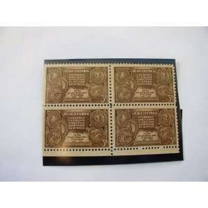  Block of 4, $.03 Cent US Postal Stamps, Indian Centennial 