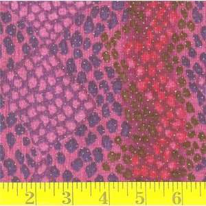  46 Wide Slinky Glitter Snakeprint Hot Pinks Fabric By 
