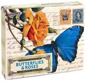   Butterflies and Roses Notecards by Chronicle Books LLC, Maryjo Koch