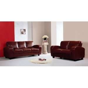   Brown Leather Sofa (Color # 65) Edison Global Leather Sofa Living Room