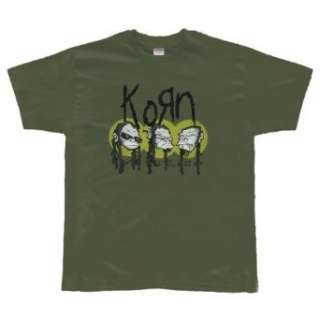  Korn Evolution Monkey Head army green t shirt Clothing