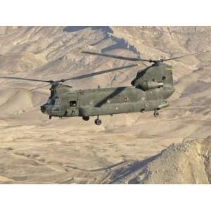 com Italian Army Ch 47C Chinook Helicopter in Flight over Afghanistan 