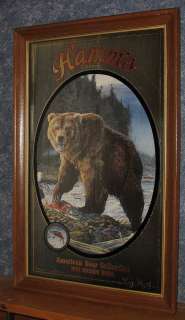 1993 Hamms American Brown Bear Series 2 Bar Beer Mirror Wildlife Sign 