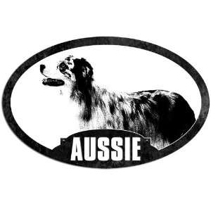  Oval Aussie (Australian Shepherd Dog Breed) Sticker 