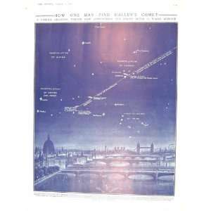  1909 HALEYS COMET LONDON ASTRONOMY THEATRE BLUNDELL