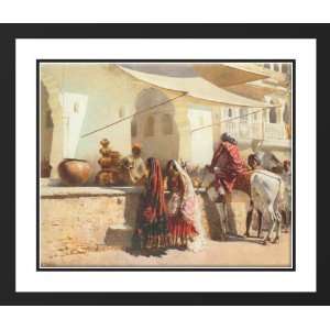   Edwin Lord 34x28 Framed and Double Matted A Street Market Scene, India