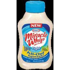 Kraft Miracle Whip Light Squeeze Bottle   12 Pack  Grocery 