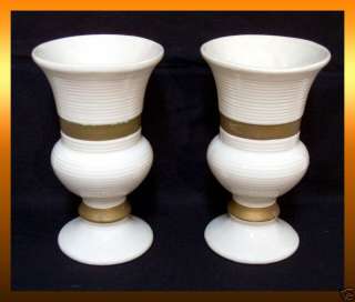 Matching Pair of Hull Pottery #101 VASES RETRO MODERN  