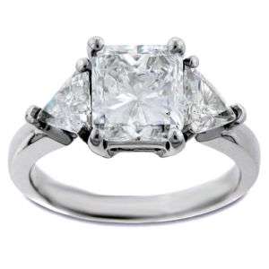 57 Carat Radiant Brilliant Diamond Engagement Ring F  