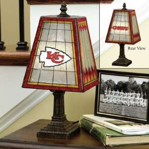  Kansas City Chiefs Art Glass Table Lamp Memorabilia 