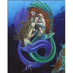  Sea Sisters by David Gough 8x10 Ceramic Art Tile with 