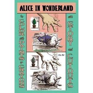  Vintage Art Alice in Wonderland The White Rabbit and Alice 