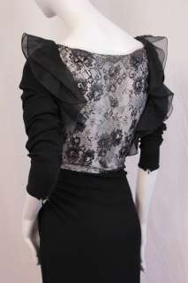 2790 Valentino Dress Lace Classic Black 10 M #0008KJ  