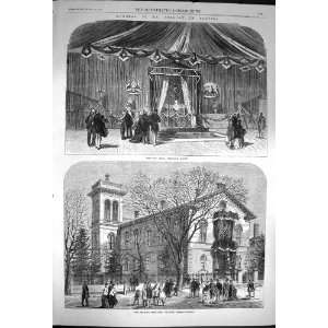  1870 City Hall Portland Maine Funeral Peabody America 