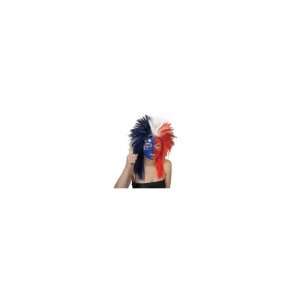 DELUXE USA PATRIOTIC SPORTS FAN FOOTBALL SOCCER TEAM WIG   RED WHITE 