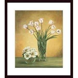     Tulipes blanches   Artist V. Hungtington  Poster Size 23 X 19