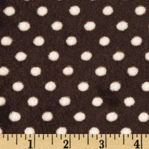  60 Wide Minky Polka Cuddle Brown/White Fabric By The 