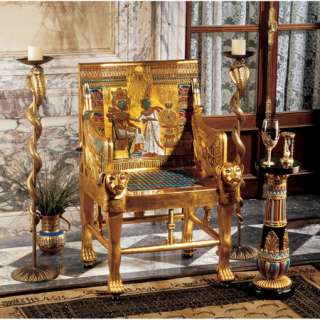 Ancient Egyptian Full Size King Tut Throne Chair Replica Tutankhamen 