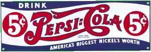 Ande Rooney Vintage Drink Pepsi 5 cents Cola Porcelain Steel Magnet 