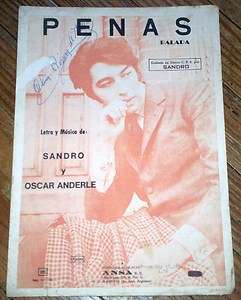 PENAS* BALADA MUSIC SHEETS   SANDRO ANDERLE 1968  