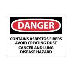 D182RB   Danger, Contains Asbestos Fibers Avoid, 10 X 14, .050 