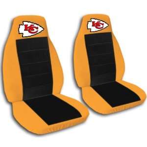 Orange and black KANSAS CITY seat covers for a 1997 and 1998 Ford 