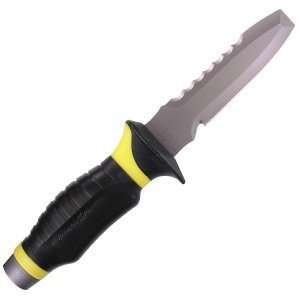   Tang Titanium Dive Knife, Blunt Point, Blk/Yellow