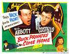 BUCK PRIVATES COME HOME LOBBY TITLE CARD POSTER ABBOTT AND COSTELLO