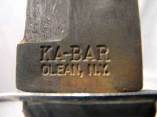 USMC KABAR WWII ERA FIGHTING KNIFE W/SHEATH OLEAN,NY  