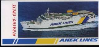 GREECE CRETE ANEK LINES F/B CANDIA SHIP COLOR PPC  
