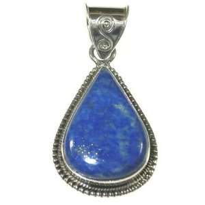 Teardrop Sodalite Filagree Pendant 