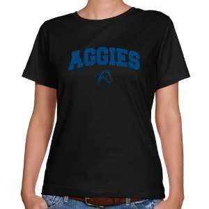 UC Davis Aggies Ladies Black Logo Arch Classic Fit T shirt 