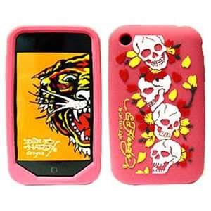   PROTECTIVE SKIN FOR APPLE IPHONE 3G/3GS   PINK SKULL FLOWER (01034
